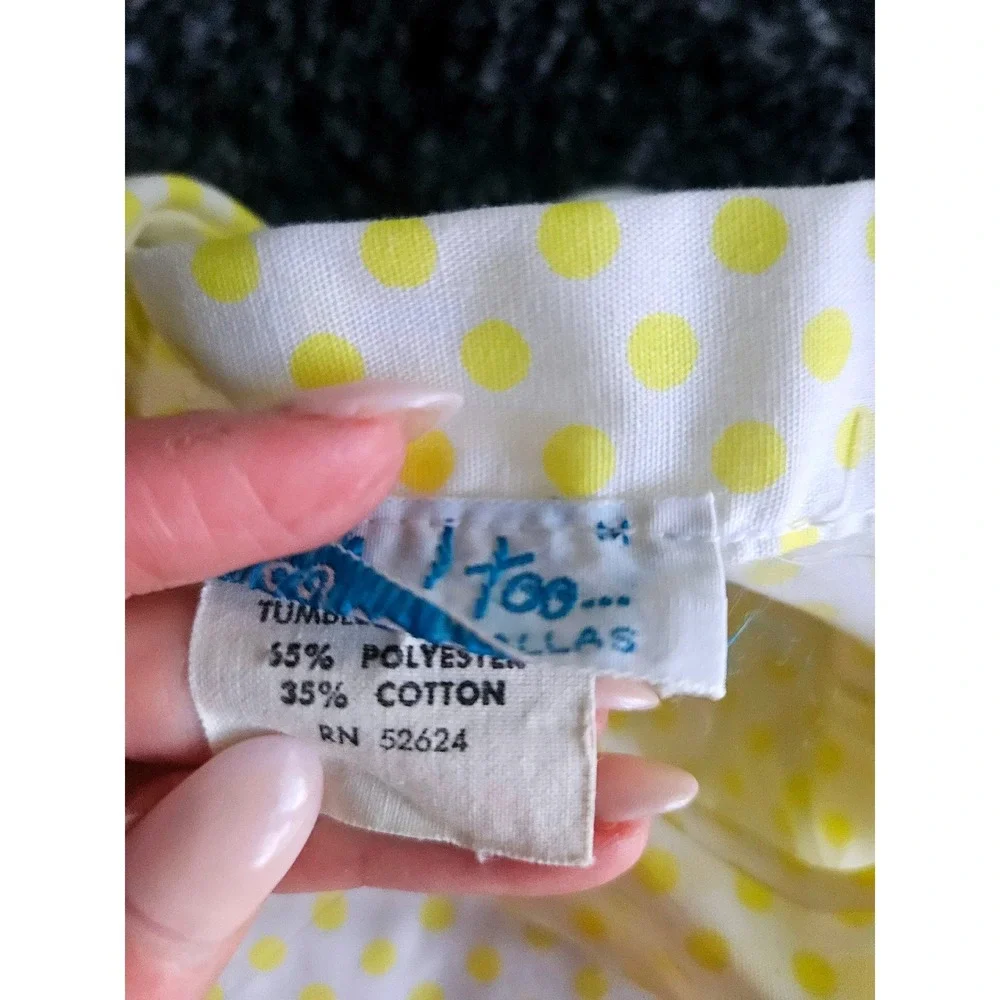 Funtasia Too Chicken Applique Bubble Romper Yellow Polka Dot Toddler Size M VTG